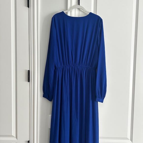 Lulus Water Lilies Royal Blue Maxi Dress XL Long Sleeve - Picture 8 of 11